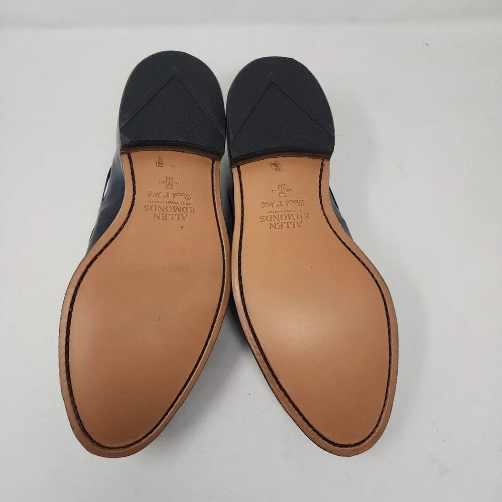 Allen Edmonds Grayson Shoes Mens Size 8 Blue Tassel Loafers Leather Dress Formal